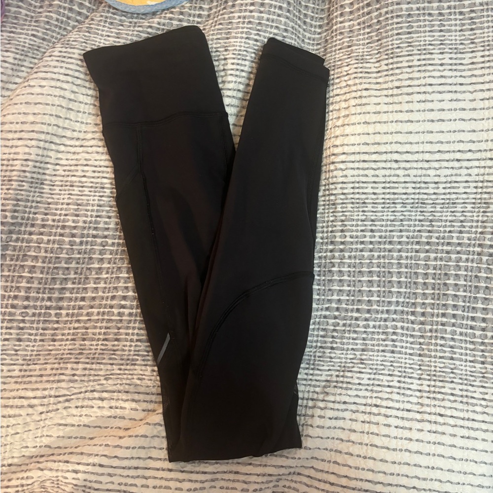 NWOT lululemon full length black mesh leggings